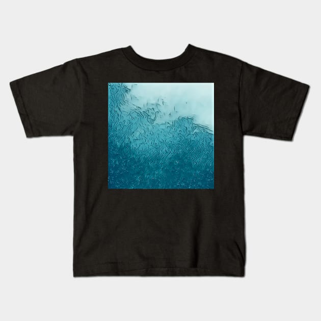 Blue-green gradient art Kids T-Shirt by Singletary Creation